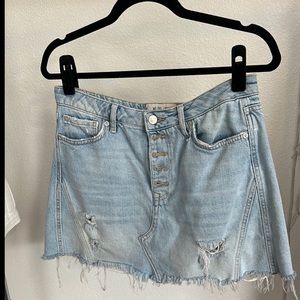 Free People denim mini skirt